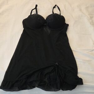 Gilligan & O'Malley Black Sheer Chemise